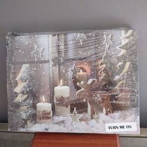 Festive LED Candle and Reindeer Decor